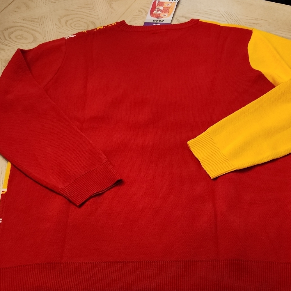 NFL NWT Kansas City Chiefs Red and Yellow Crewneck Ugly Sweater Size 2XL - Picture 3 of 5